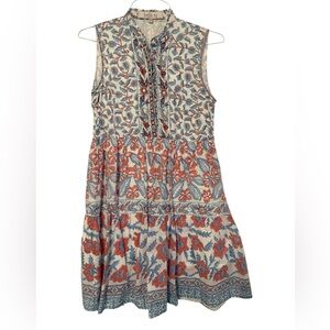 Bella Tu XS red, white, and blue floral sleeveless boho dress